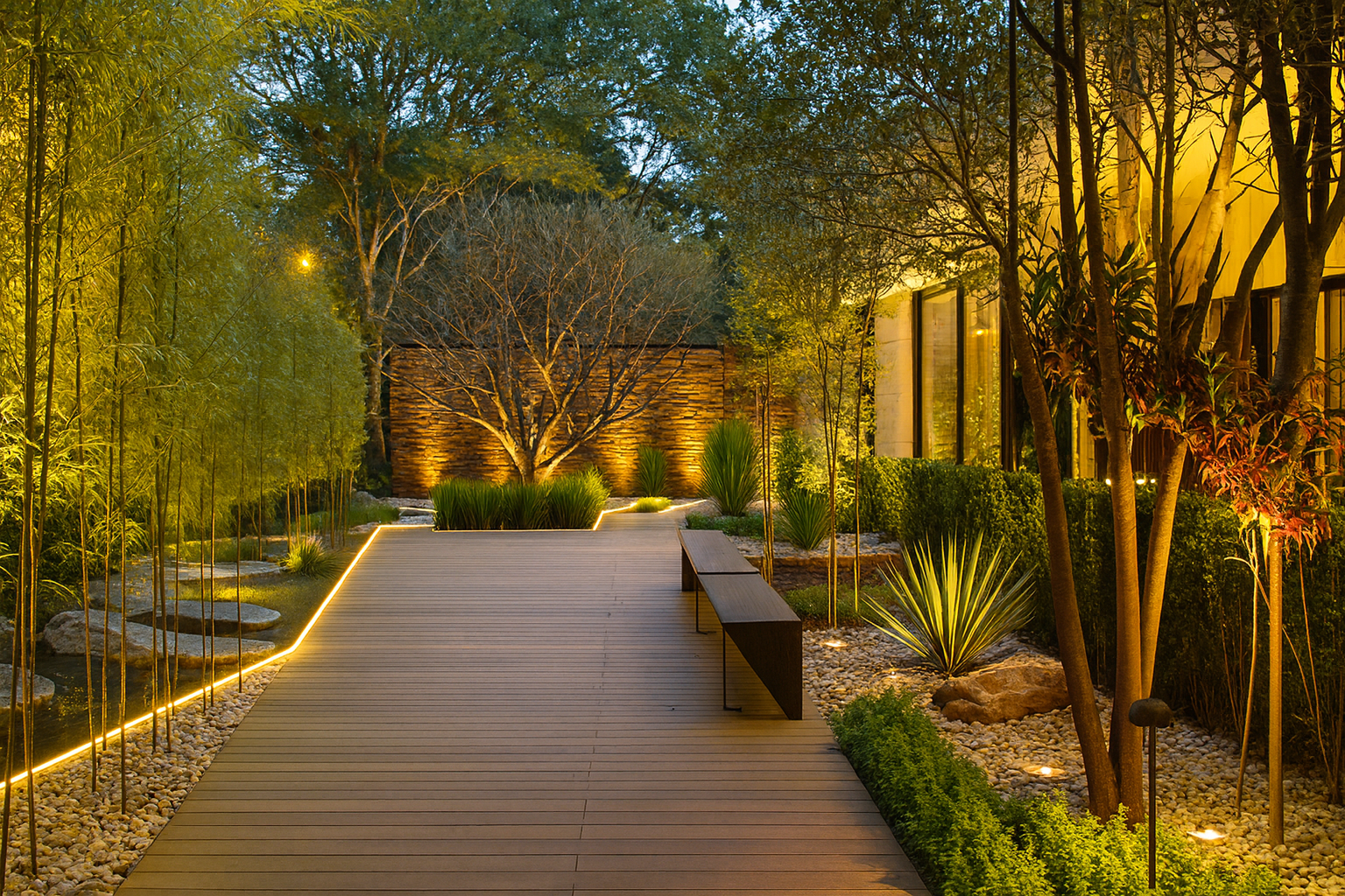 Projeto paisagístico integrado a ambientes corporativos