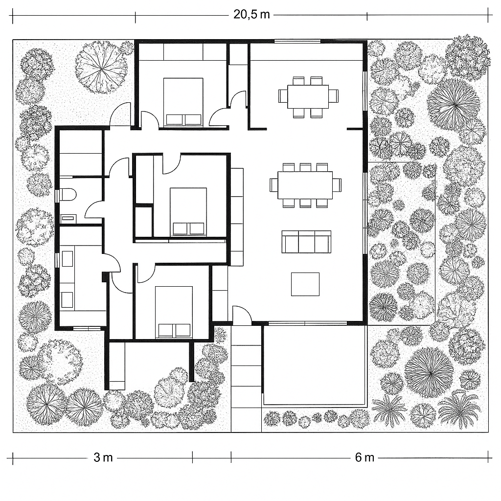 Projeto arquitetônico residencial de alto padrão